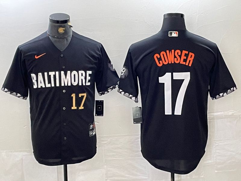 Men Baltimore Orioles #17 Cowser Black City Edition Nike 2024 MLB Jersey style 2